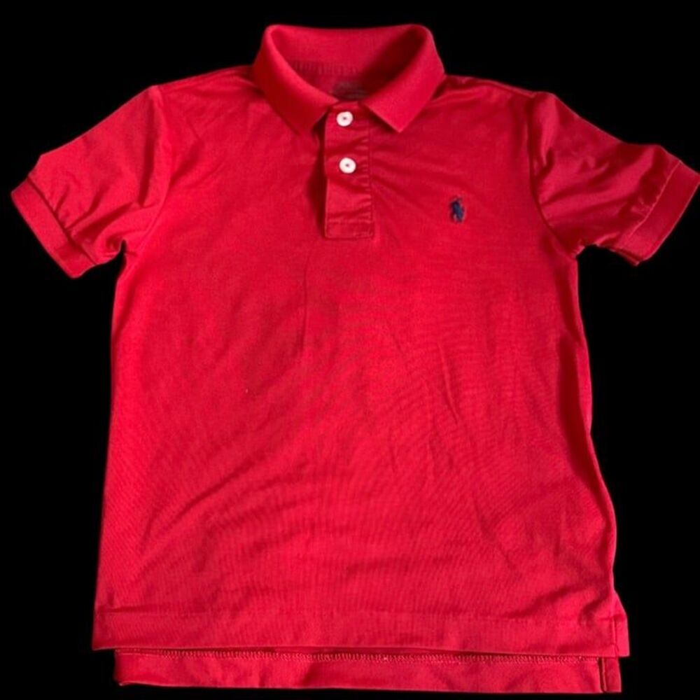 Boys 4 Red polo Ralph Lauren performance shirt